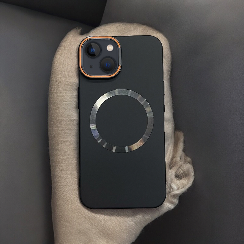 İphone Siyah Standlı Kılıf-Lens Koruyucu Hediyeli