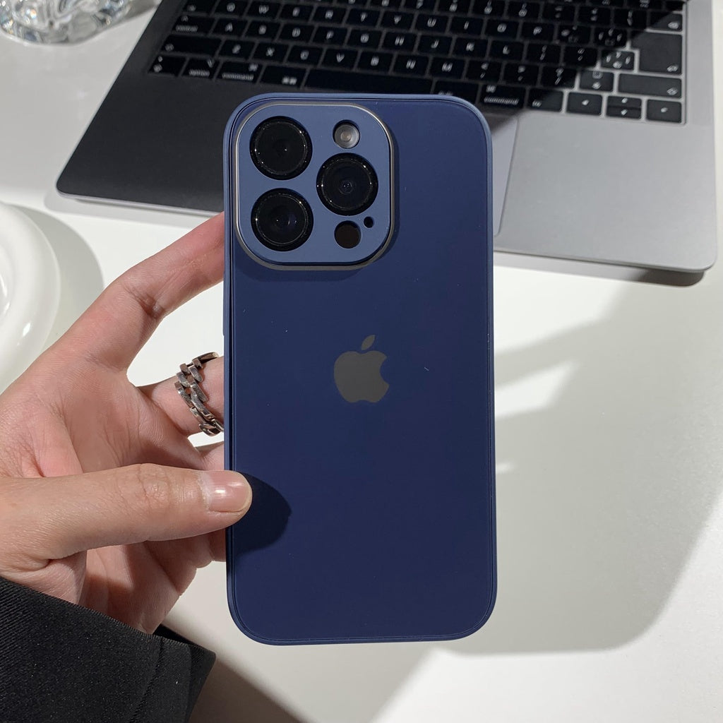 MUBI iPhone 13 Pro Kamera Korumalı Lacivert Cam Kılıf